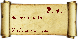 Matzek Attila névjegykártya
