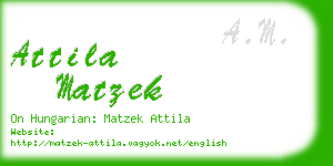 attila matzek business card